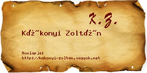 Kákonyi Zoltán névjegykártya